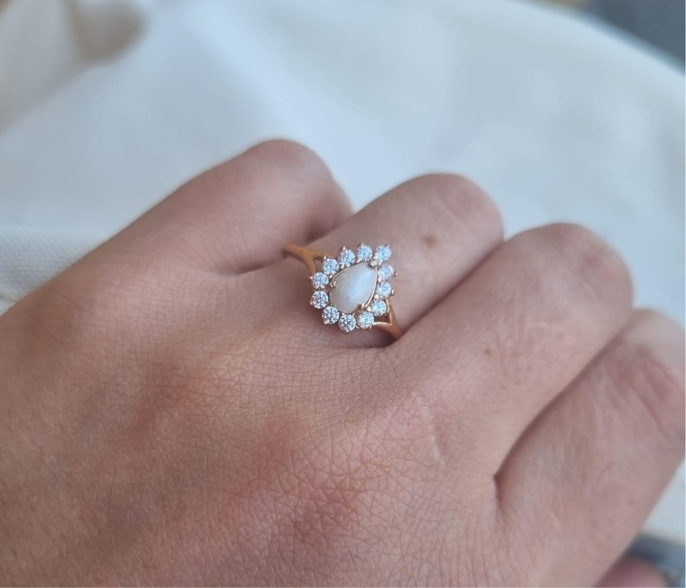 The Crown Pear Ring