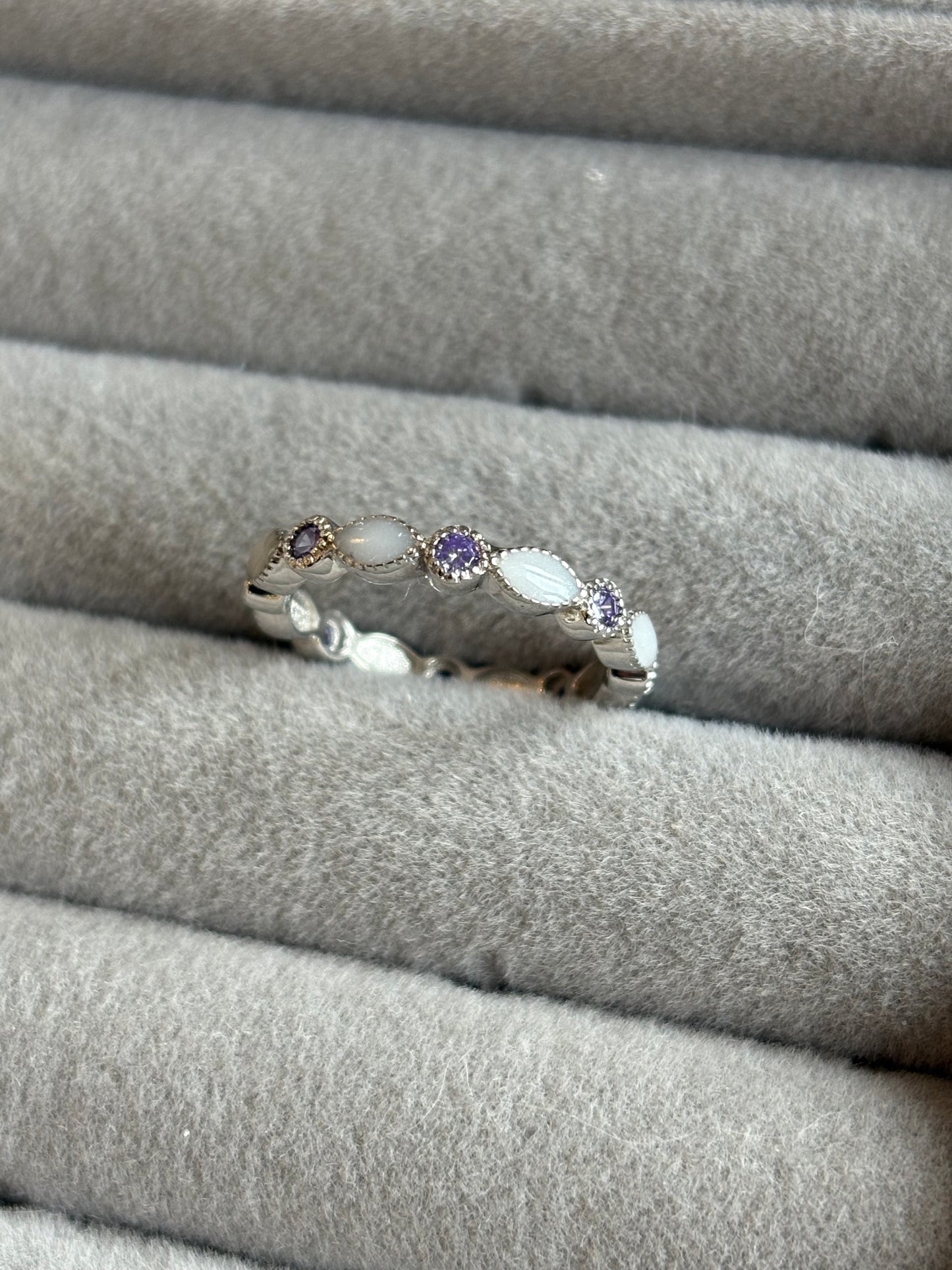 Amethyst Gemstone Eternity Ring - Size N
