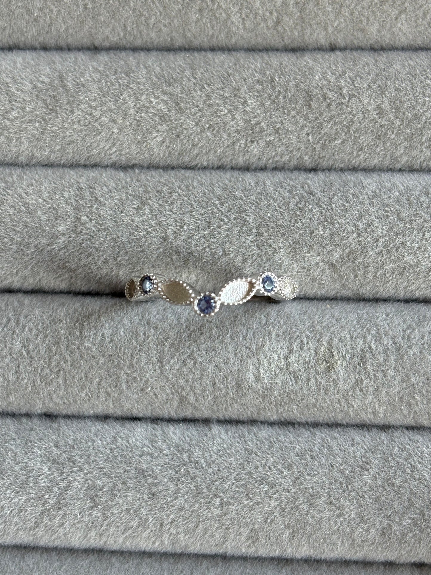 Blue Tanzanite Wishbone Ring - Size N