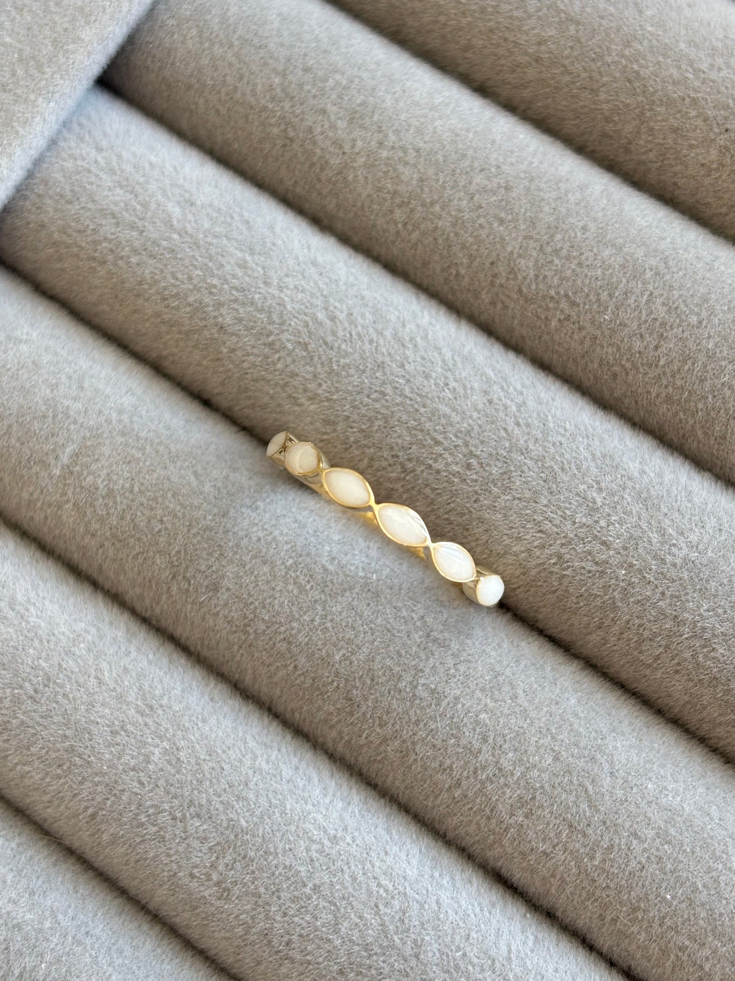 The Solid Gold Half Marquise Ring