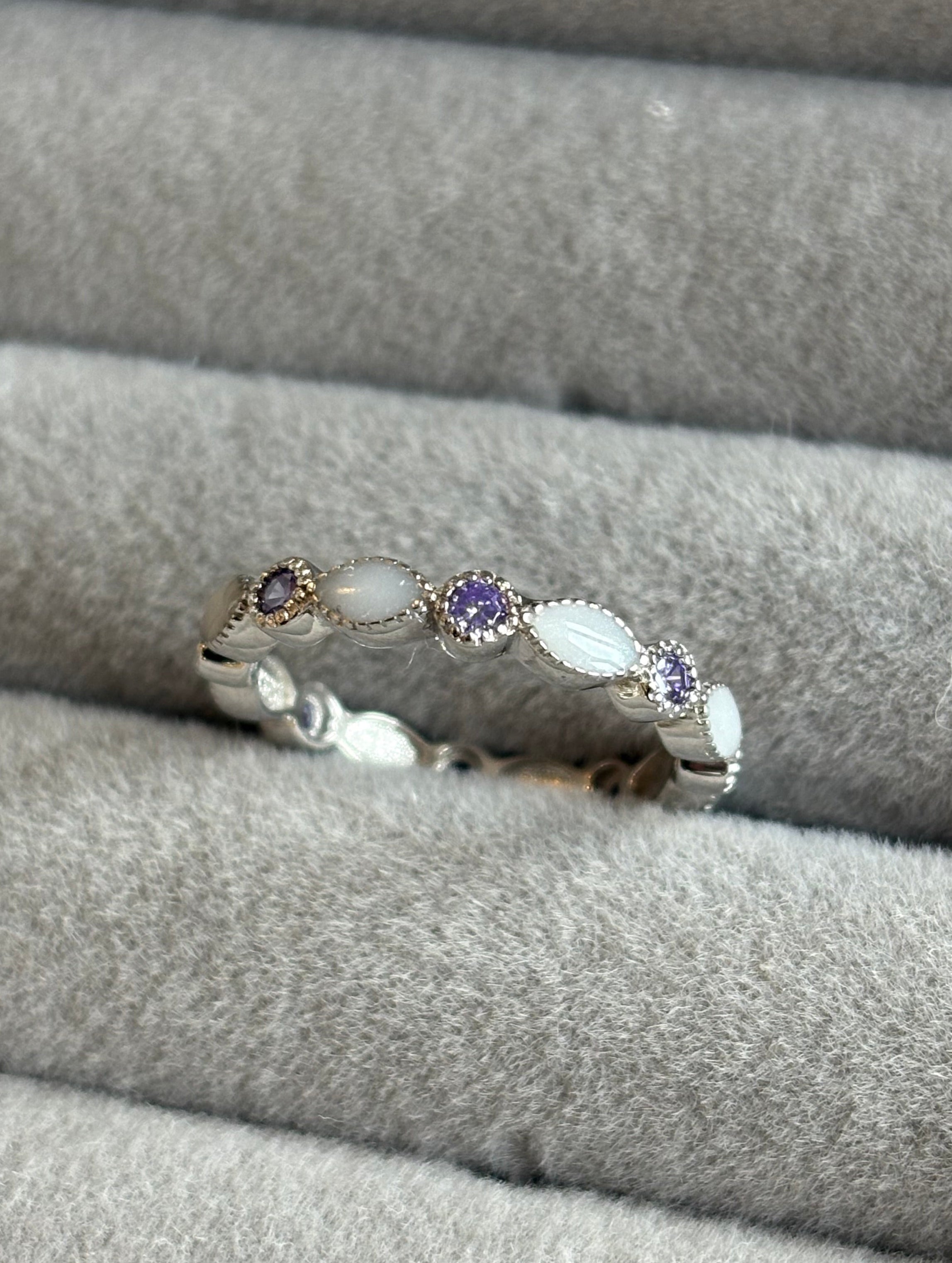 Amethyst Gemstone Eternity Ring - Size N