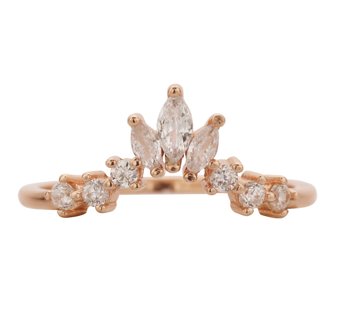 Sparkling Crown Stacker Ring