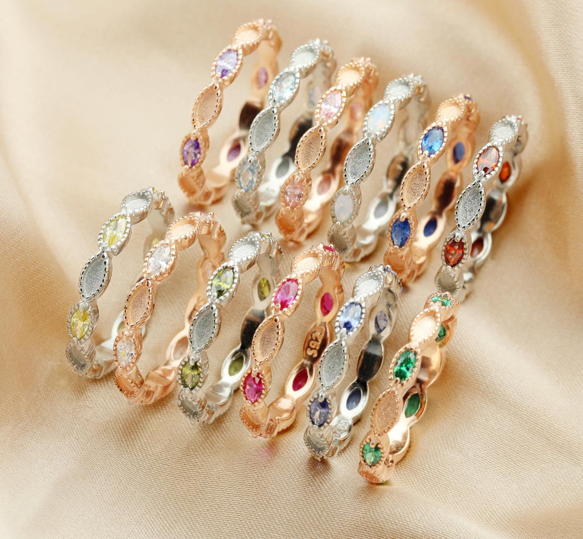 Full Marquise Birthstone Eternity Ring