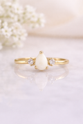 Solid Gold Pear Ring