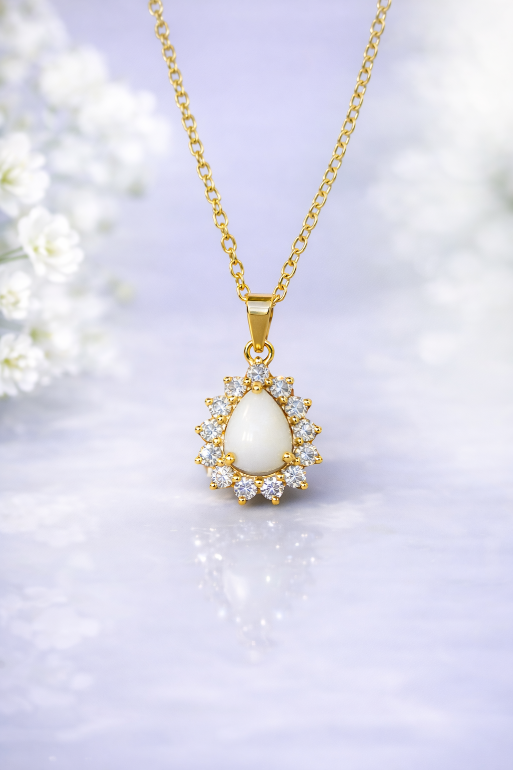 Crown Pear Necklace