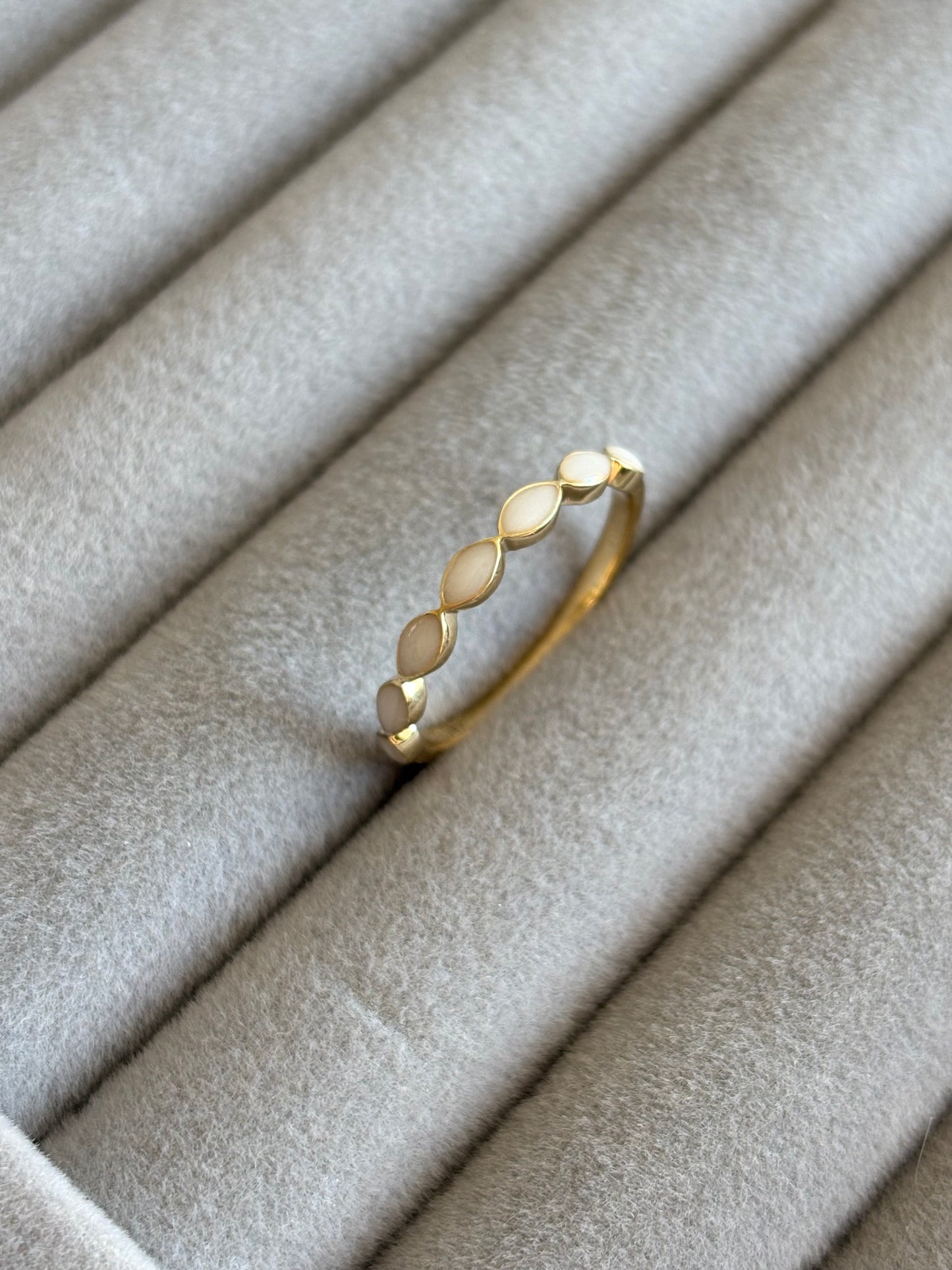 The Solid Gold Half Marquise Ring