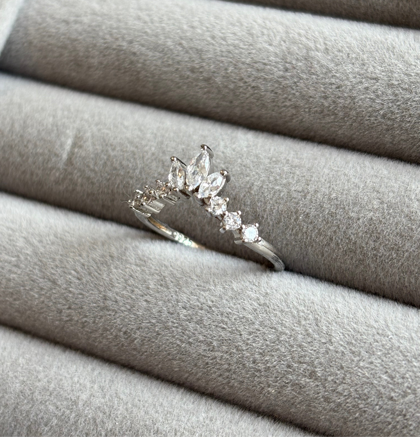 Sparkling Crown Stacker Ring