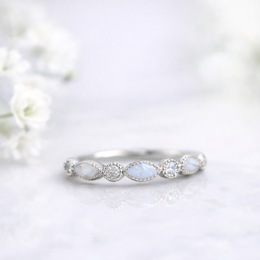 Solid Gold Half Eternity Ring