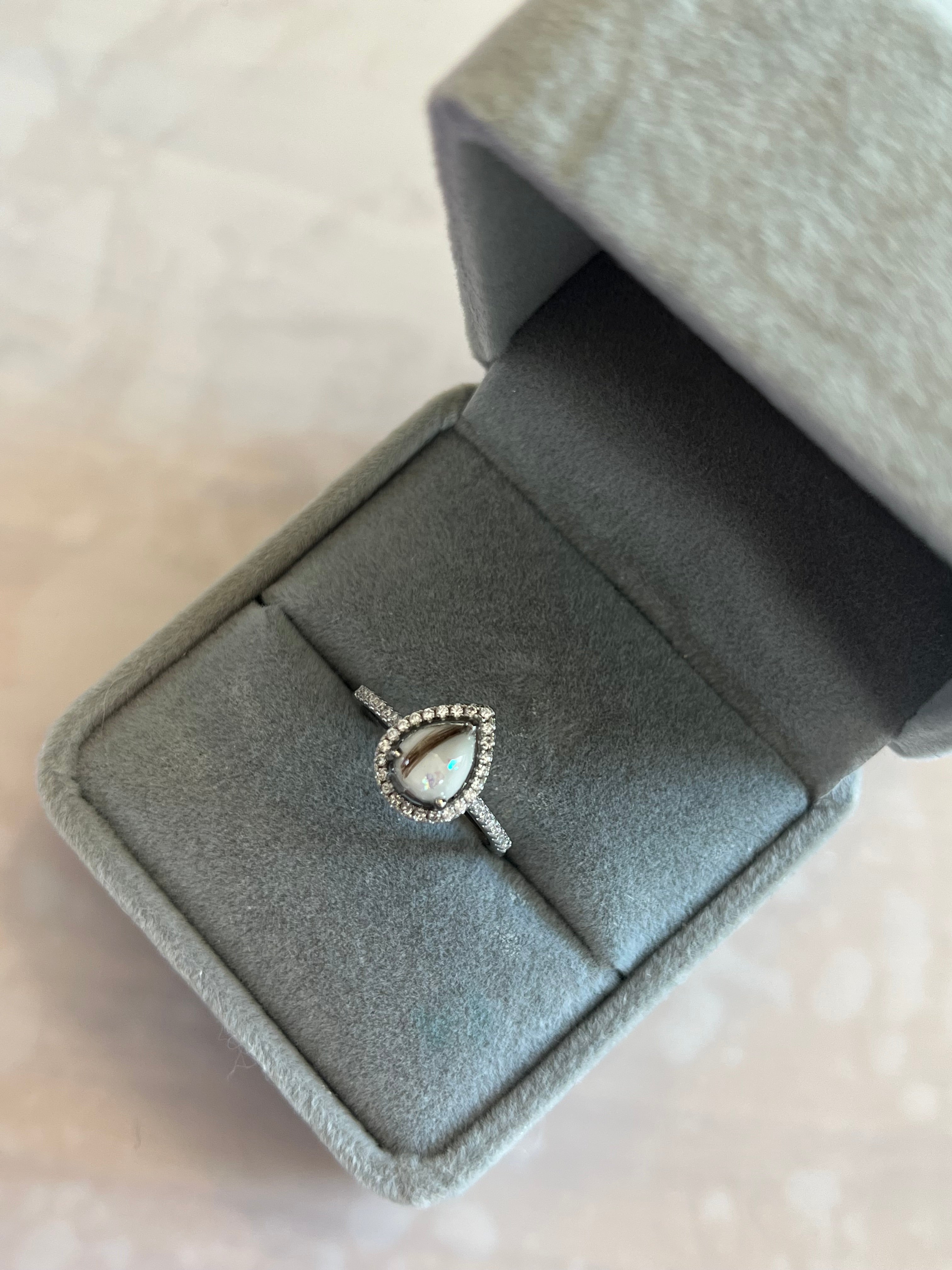 Pave Pear Ring - Size K
