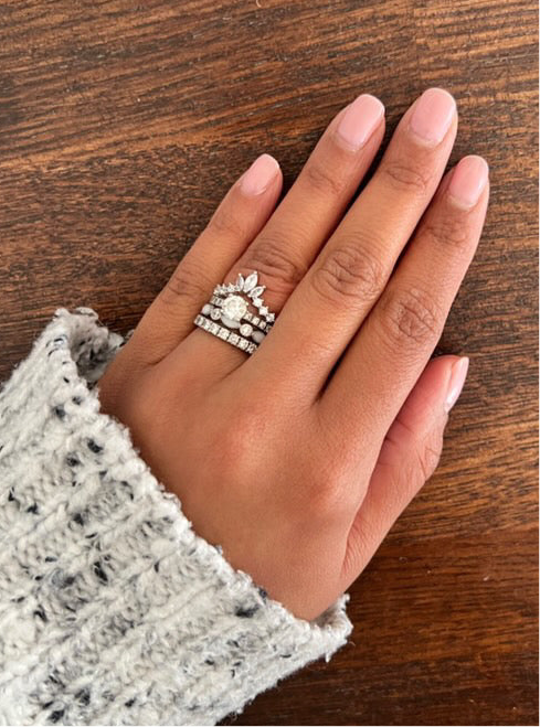 Sparkling Crown Stacker Ring