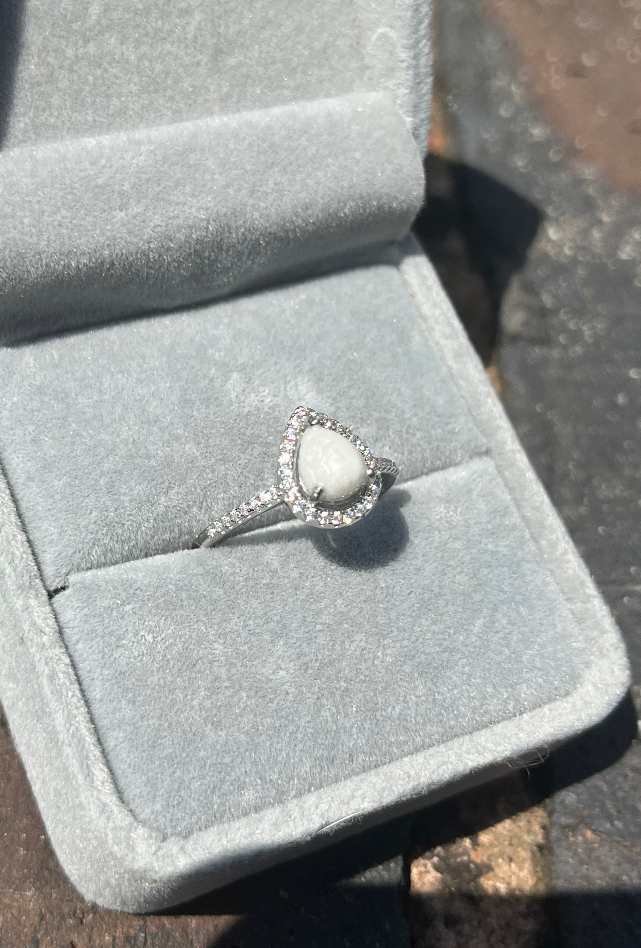 Pave Pear Ring - Size K