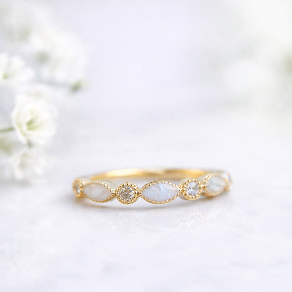 Solid Gold Half Eternity Ring