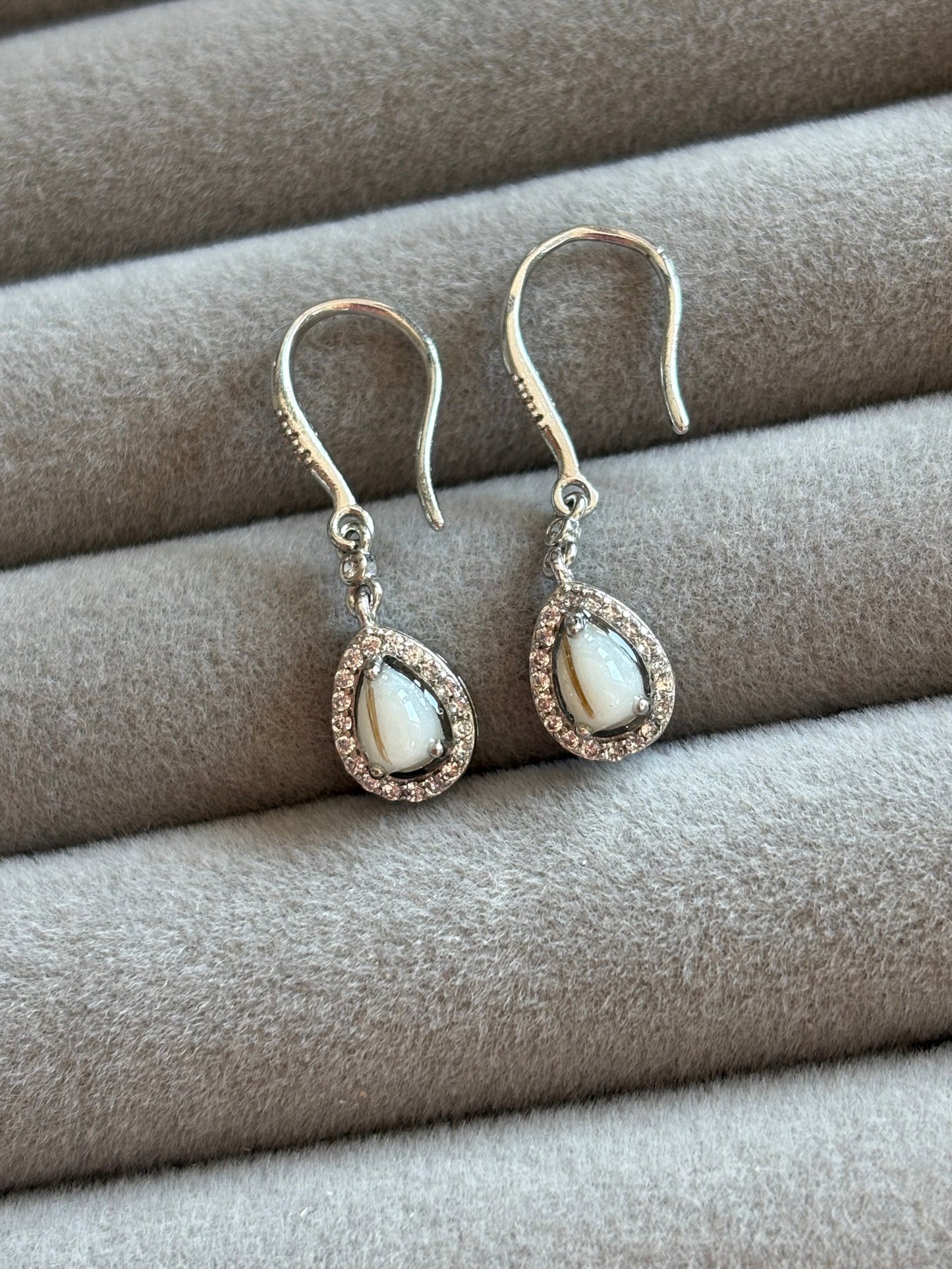 Dangle Pear Pave Earrings