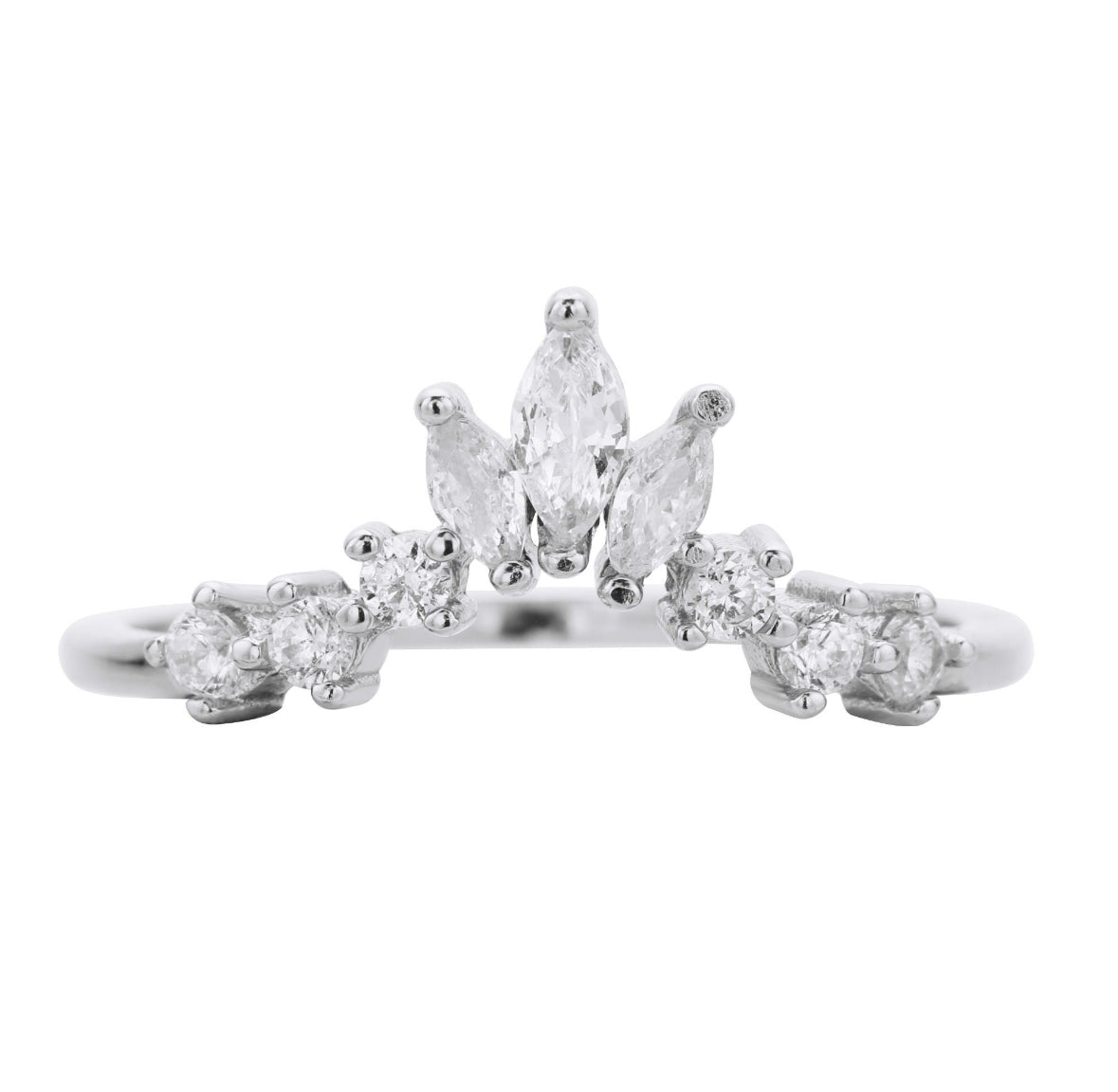 Sparkling Crown Stacker Ring