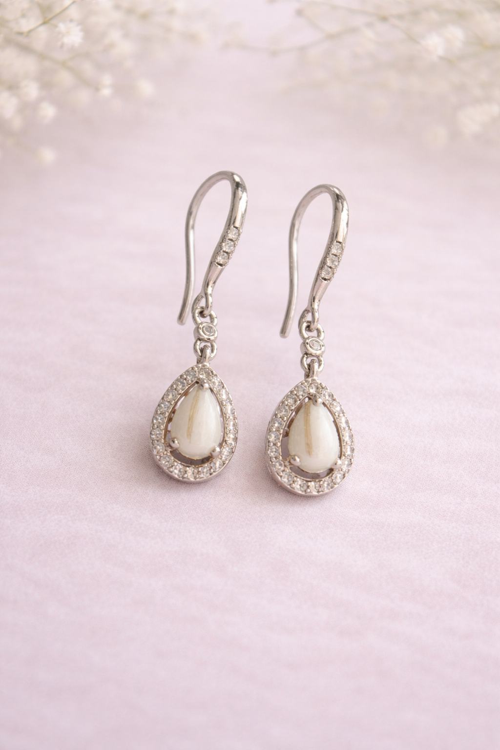 Dangle Pear Pave Earrings