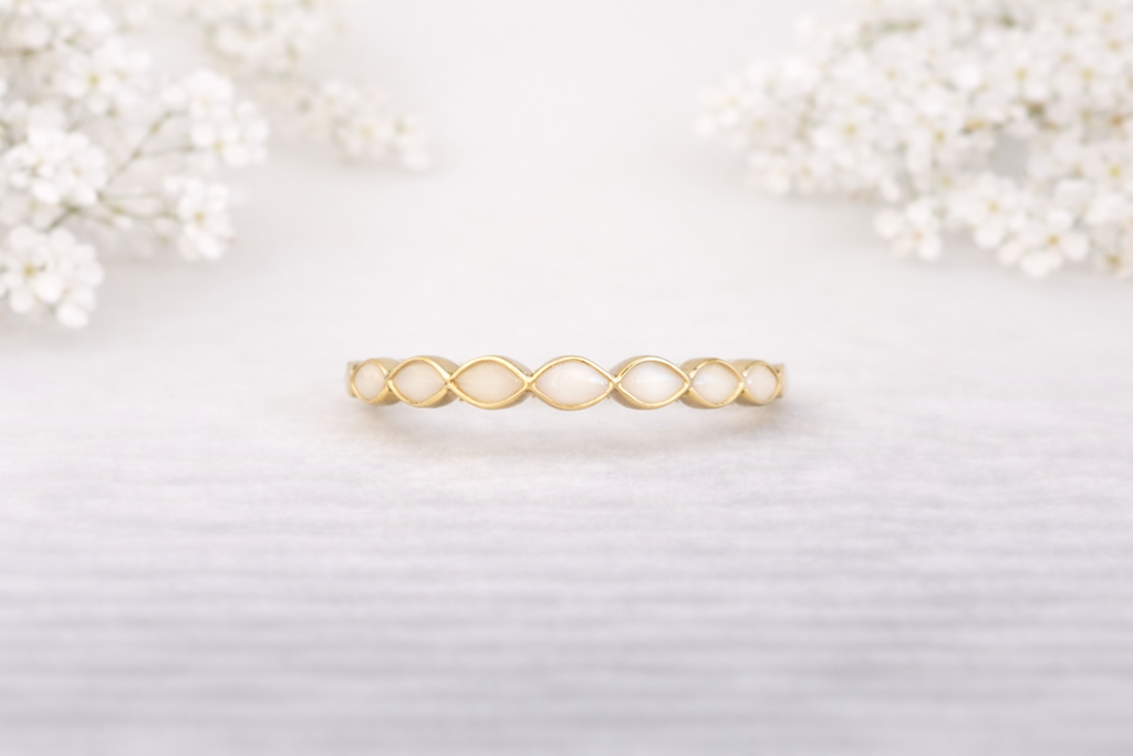 The Solid Gold Half Marquise Ring