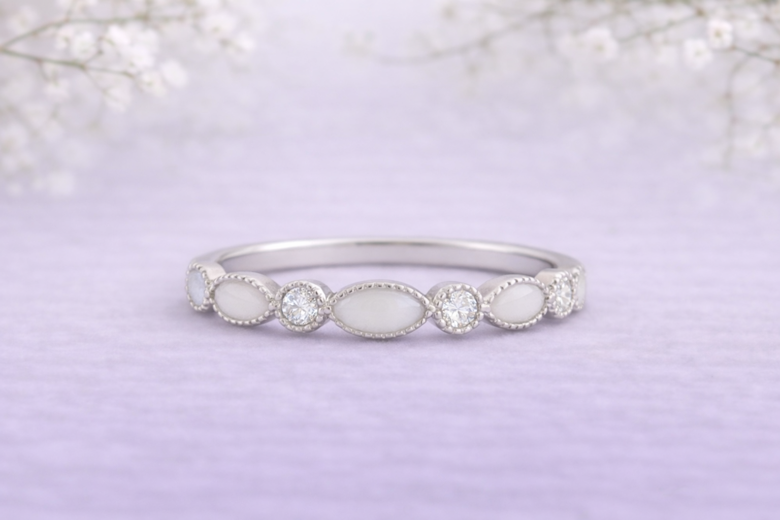Half Birthstone Eternity Ring