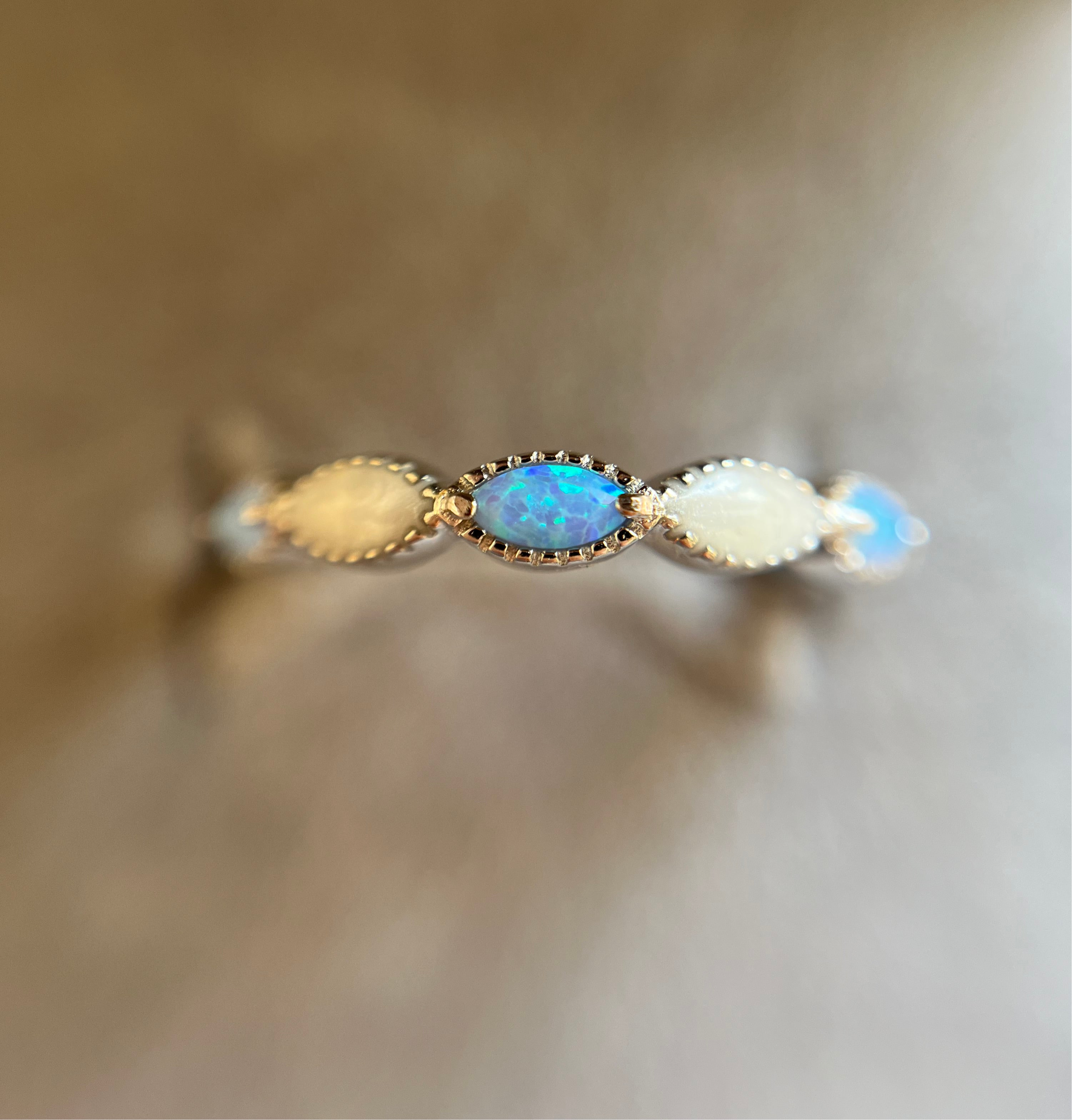 Blue Opal Full Eternity Ring