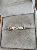 Green Emerald Gemstone Half Eternity Ring - Size R