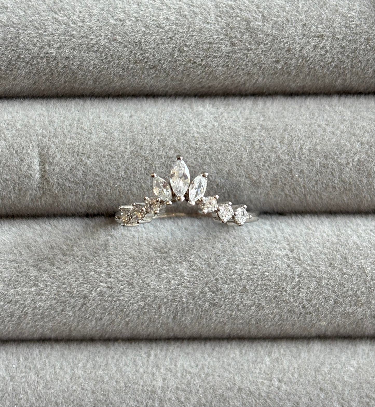 Sparkling Crown Stacker Ring