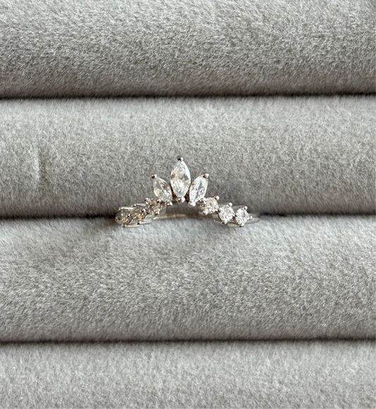 Sparkling Crown Stacker Ring