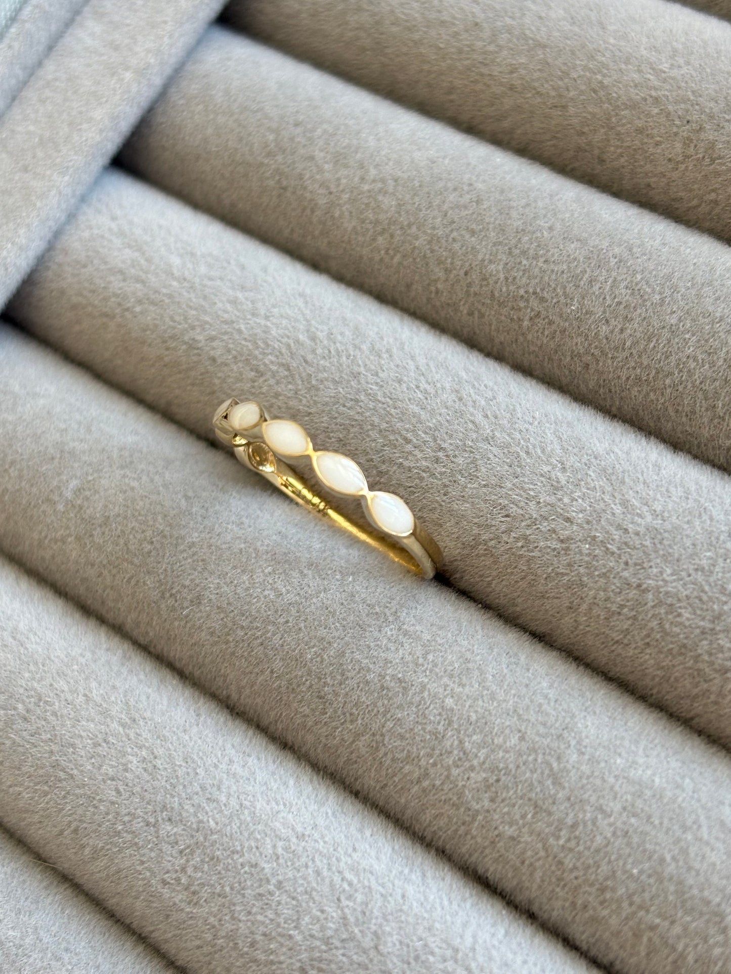 The Solid Gold Half Marquise Ring